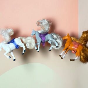 VINTAGE 2000 - BARBIE MINI HORSES - LOT OF 3